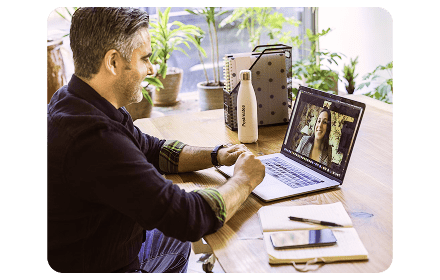 person looking at a laptop screen